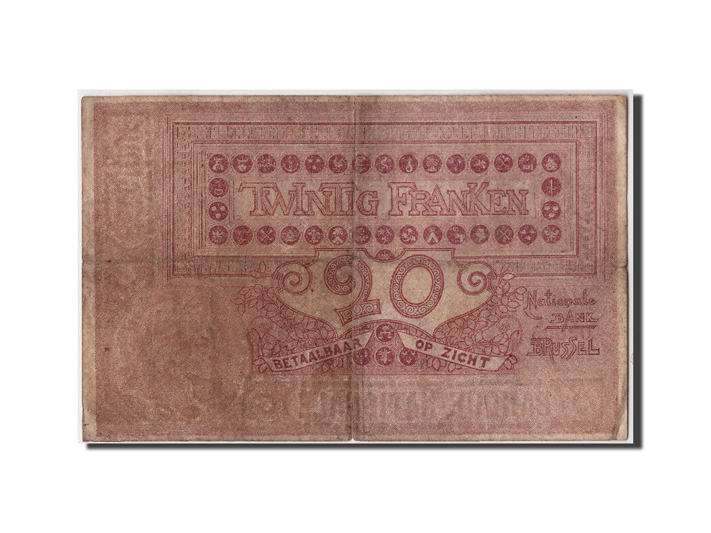 Banknote, Belgium, 20 Francs, 1914, 1914-09-01, KM:76, VF(20-25)