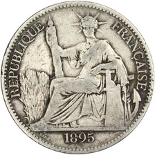 Indochine, 50 Cent, 1895, Paris, VF(30-35), Silver, Lecompte #257, 13.50