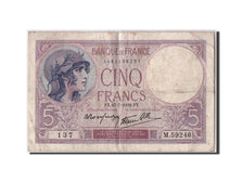 Billet, France, 5 Francs, 5 F 1917-1940 ''Violet'', 1939, 1939-07-27, TB+