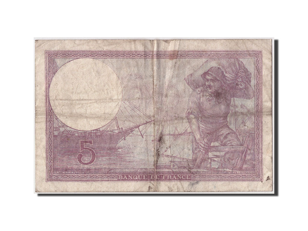 Banconote, Francia, 5 Francs, 5 F 1917-1940 ''Violet'', 1939, 1939-07-27, MB+
