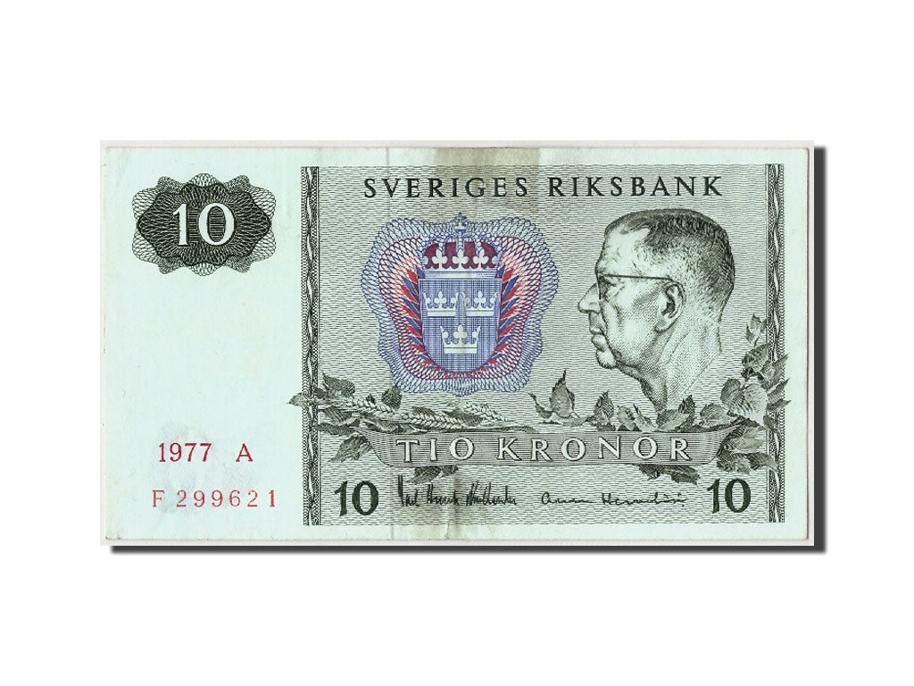 Sweden, 10 Kronor, 1977, KM:52d, Undated