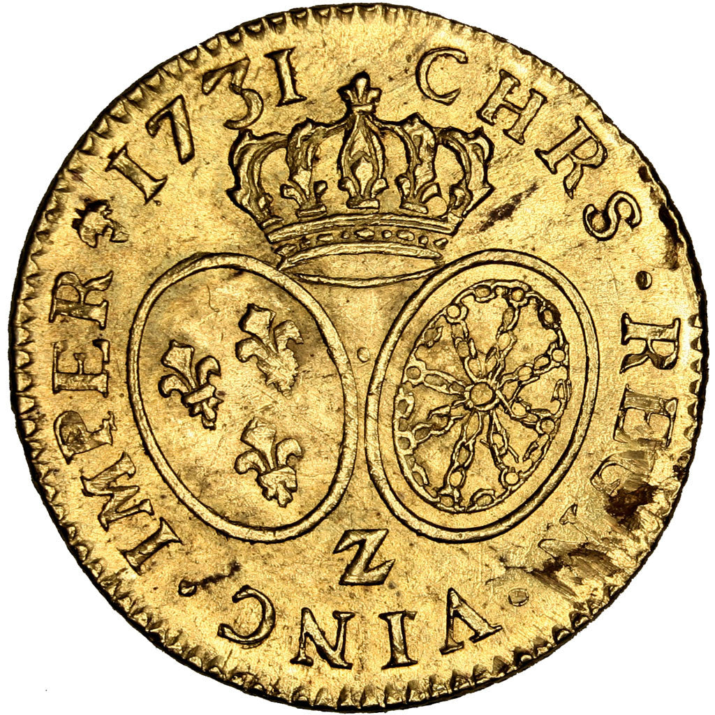 Coin, France, Louis XV, Louis d'or aux lunettes, Louis d'Or, 1731, Grenoble