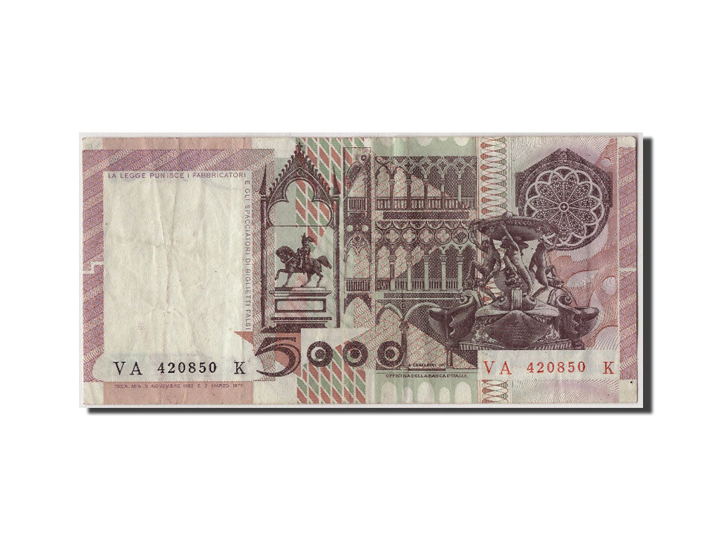 Italy, 5000 Lire, 1982, KM:105b, 1982-11-03, EF(40-45)