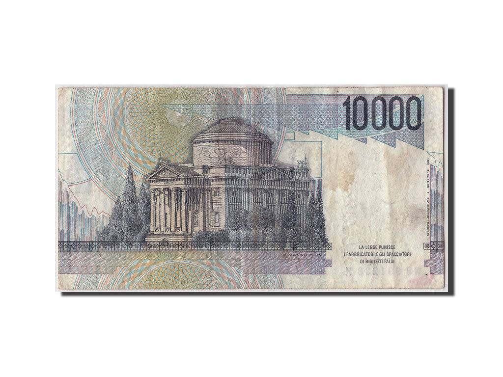 Italia, 10,000 Lire, 1984, KM:112a, 1984-09-03, MB+