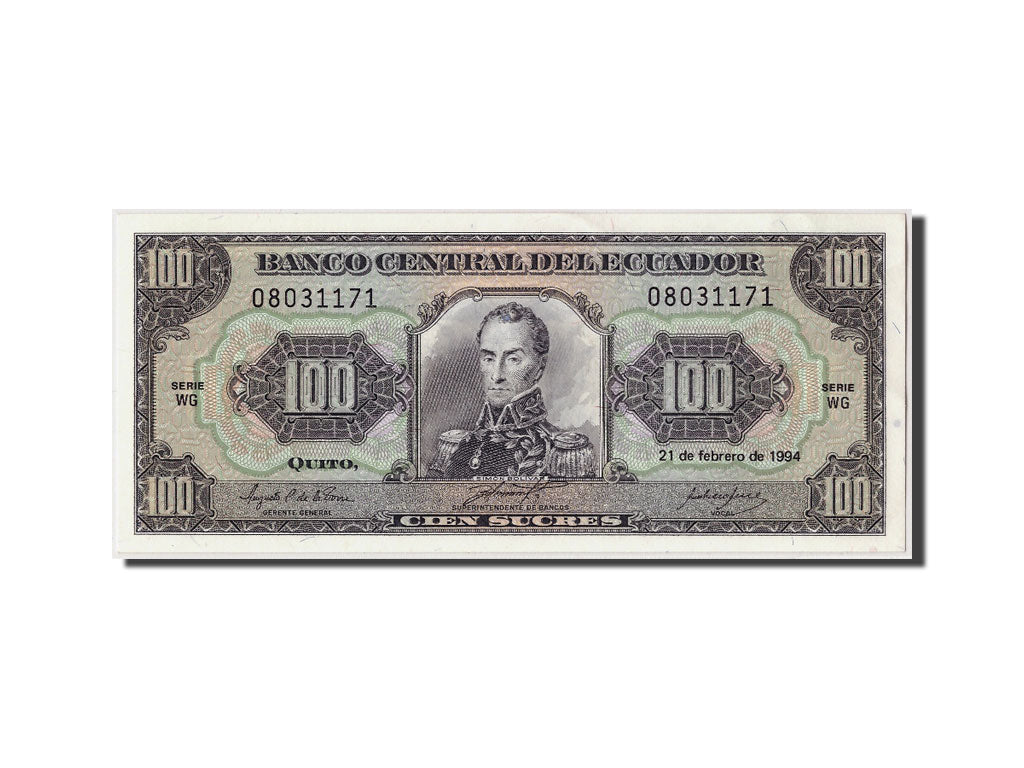 Billete, 100 Sucres, 1994, Ecuador, KM:123Ac, 1994-02-21, SC