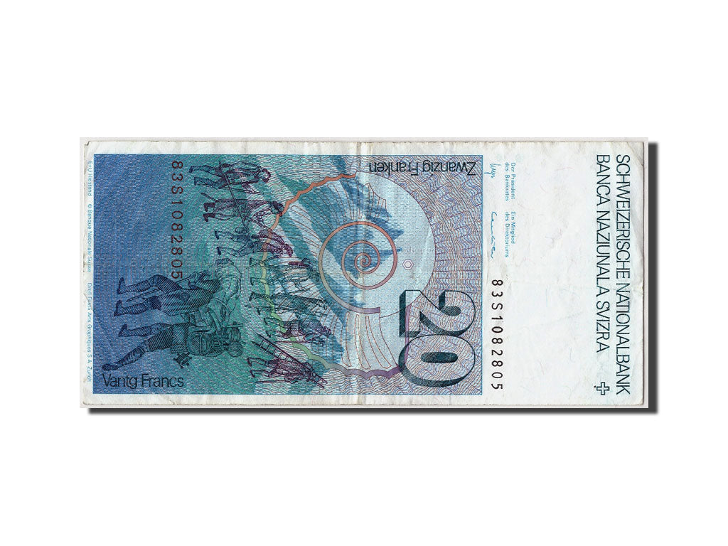 Svizzera, 20 Franken, 1983, KM:55e, Undated, BB