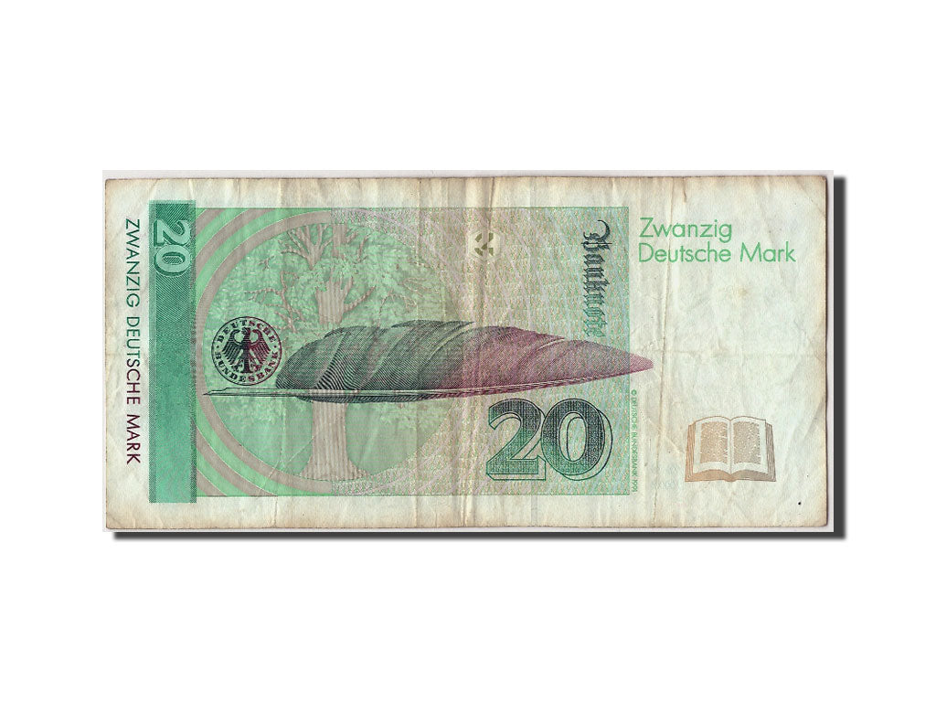 République Fédérale Allemande 20 Deutsche Mark, 1991, KM:39a, 1991-08-01, TB+