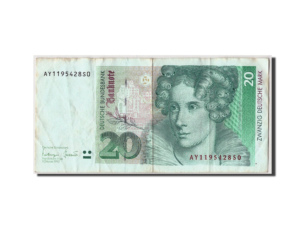 Banknote, GERMANY - FEDERAL REPUBLIC, 20 Deutsche Mark, 1993, 1993-10-01