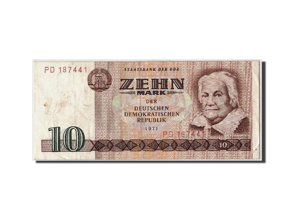 Germany - Democratic Republic, 10 Mark, 1971( 1985), KM:28b, Undated, EF(40-45)