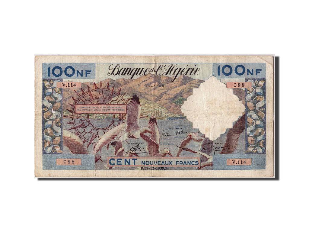 Algérie, 100 Nouveaux Francs, 1959, KM:121a, 1959-12-18, TTB