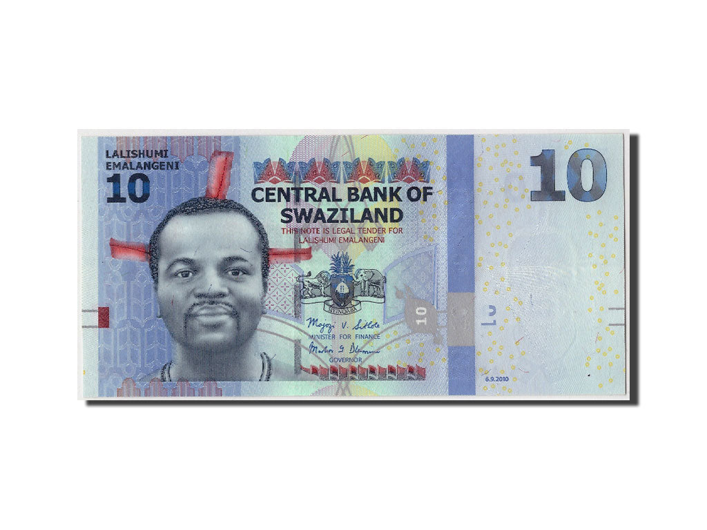 Banknote, Swaziland, 10 Emalangeni, 2010, 2010-09-06, KM:36a, UNC(65-70)