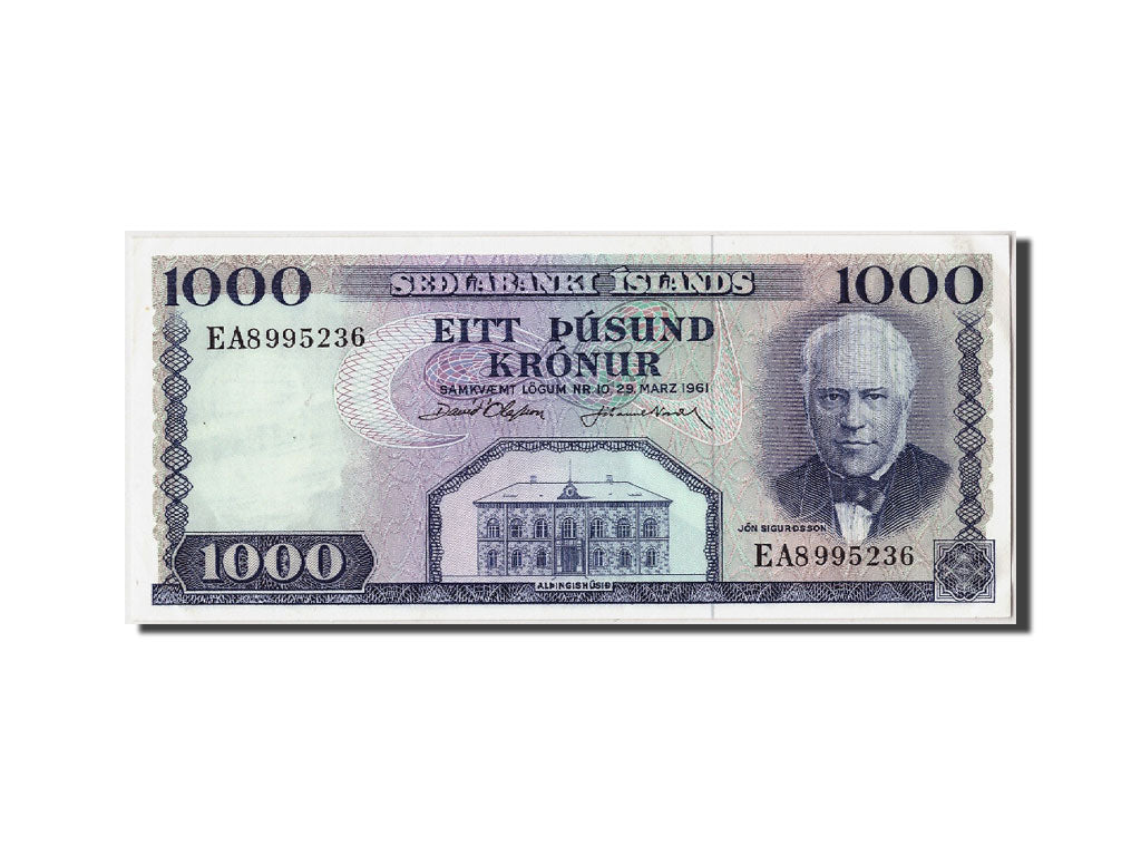 Billet, Iceland, 1000 Kronur, L.1961, Undated, KM:46a, SPL