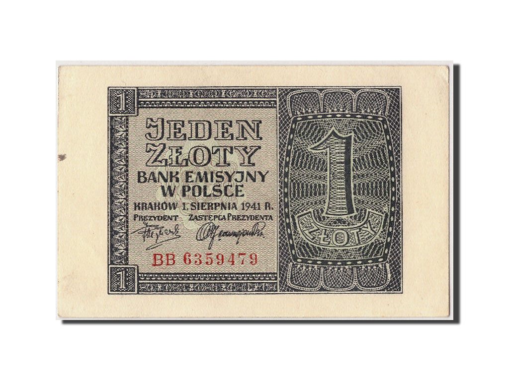 Pologne, 1 Zloty, 1941, KM:99, 1941-08-01, SPL