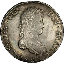 BOLIVIA, 8 Reales, 1823, Potosi, KM #84, EF(40-45), Silver, 27.03