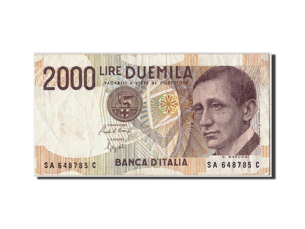 Banknote, Italy, 2000 Lire, D.1990, Undated, KM:115, VF(30-35)