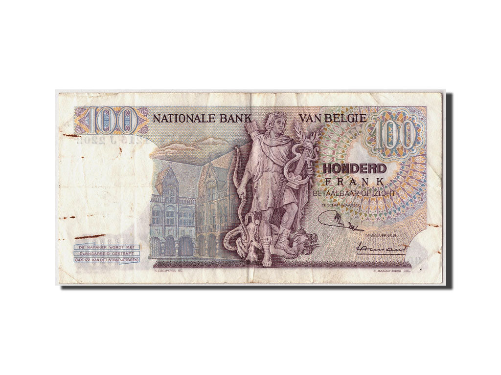 Belgium, 100 Francs, 1970, KM:134b, 1970-06-08, VF(30-35)