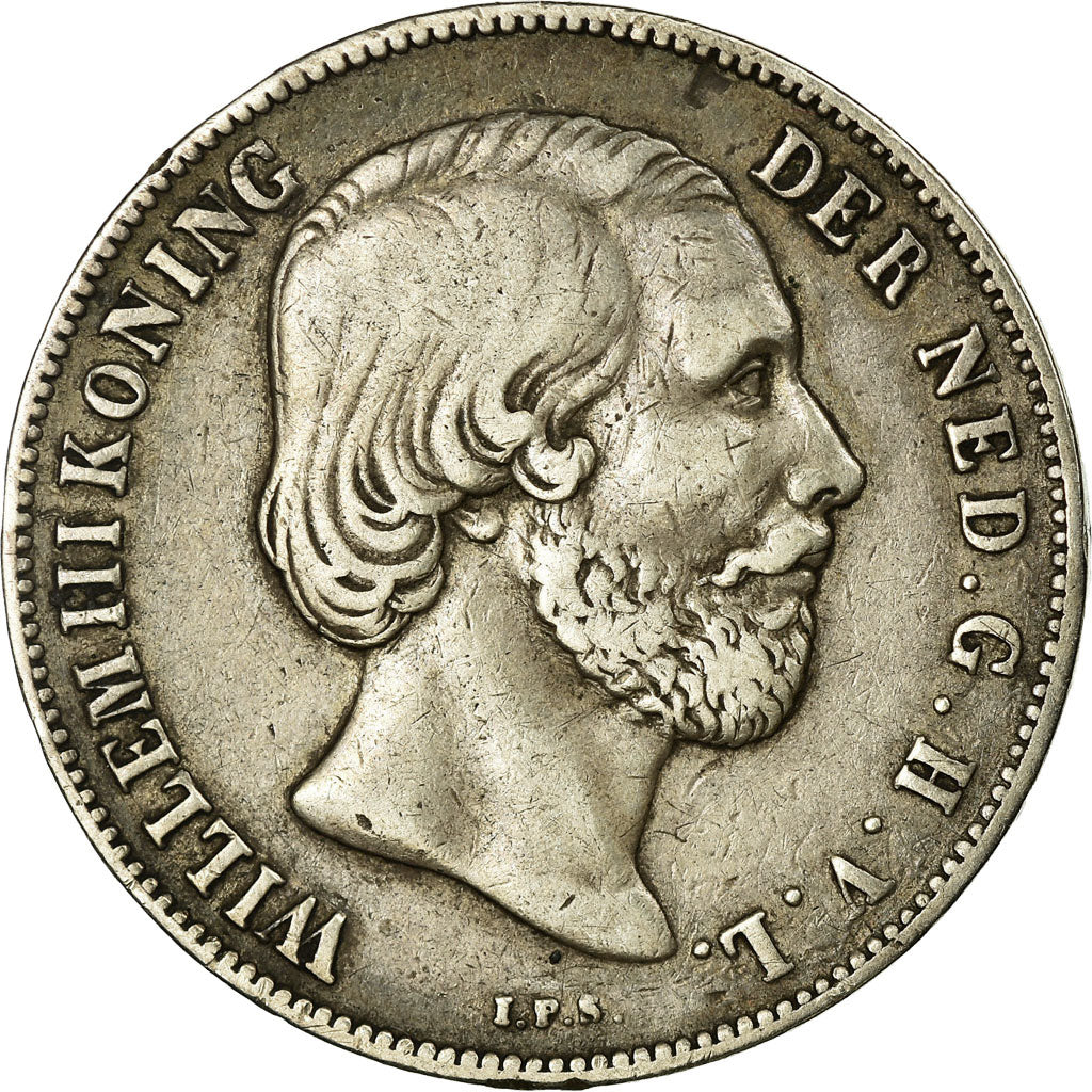 Coin, Netherlands, William III, Gulden, 1857, Utrecht, EF(40-45), Silver, KM:93
