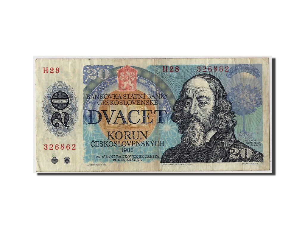 Banknote, Czechoslovakia, 20 Korun, 1988, Undated, KM:95, VF(20-25)
