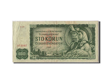 Billete, 100 Korun, 1961, Checoslovaquia, KM:91b, Undated, BC+