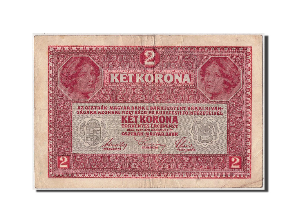 Billete, 2 Kronen, Undated (1919), Austria, KM:50, 1917-03-01, BC+