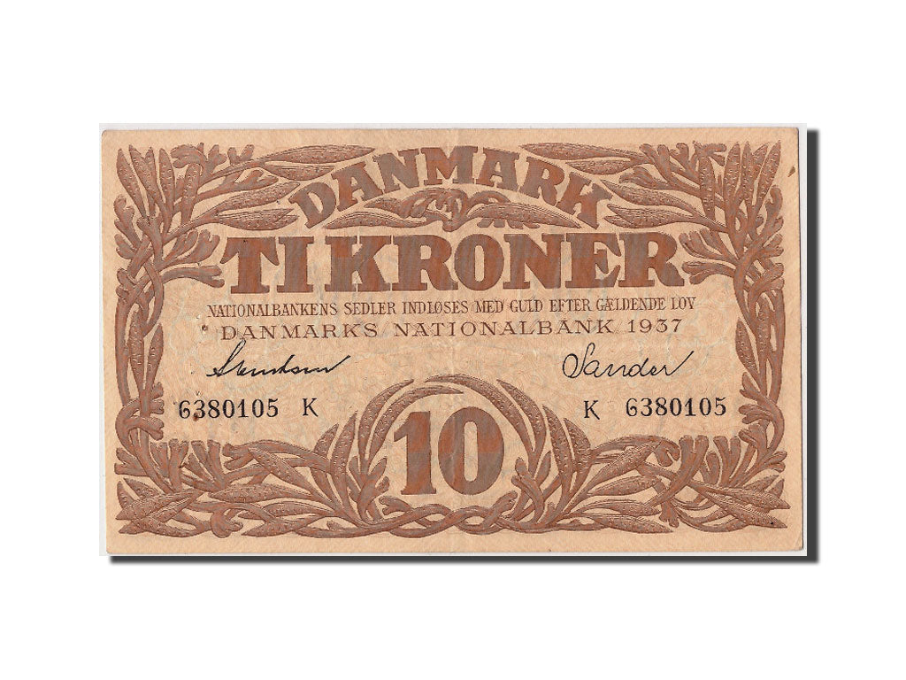 Dänemark, 10 Kroner, 1937, Undated, KM:31a, EF(40-45)