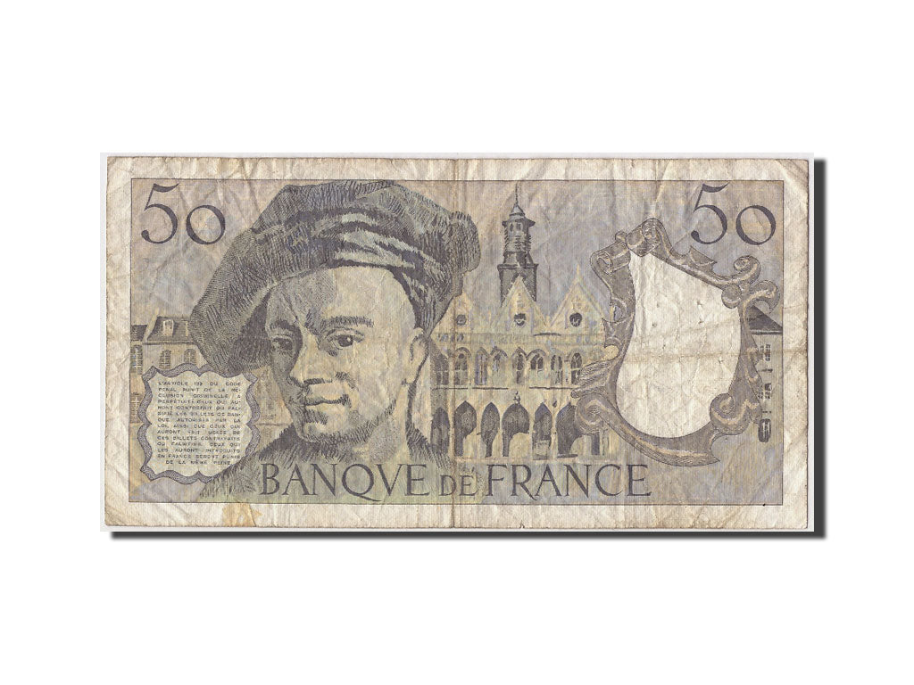 France, 50 Francs, 50 F 1976-1992 ''Quentin de La Tour'', 1988, KM:152d