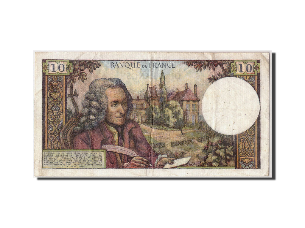 France, 10 Francs 1963-1973 ''Voltaire'', 1973, KM:147d, 1973-08-02, TTB
