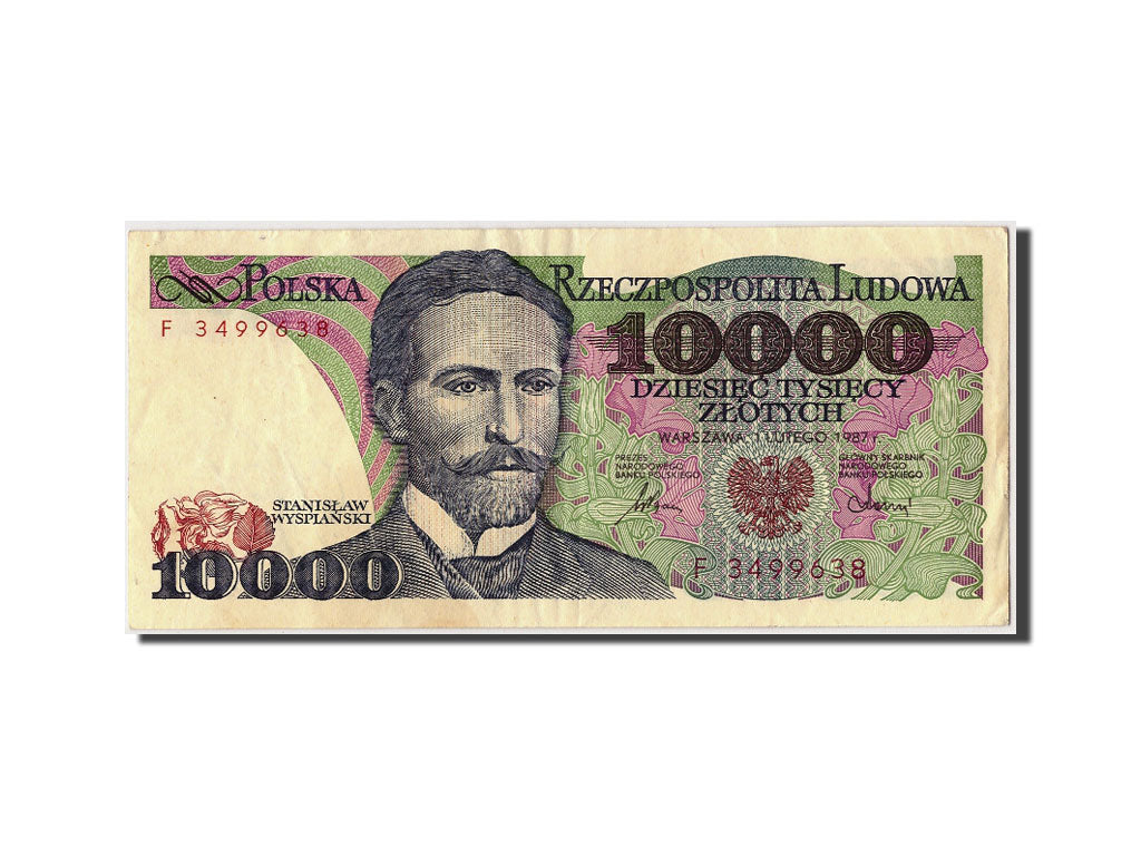 Poland, 10,000 Zlotych, 1987, KM:151a, 1987-02-01, AU(50-53)