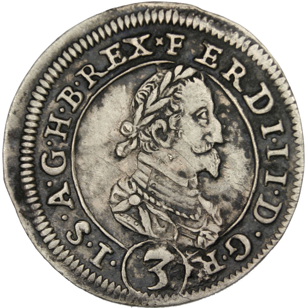 AUSTRIA, 3 Kreuzer, 1626, Graz, KM #493, AU(50-53), Silver, 1.99