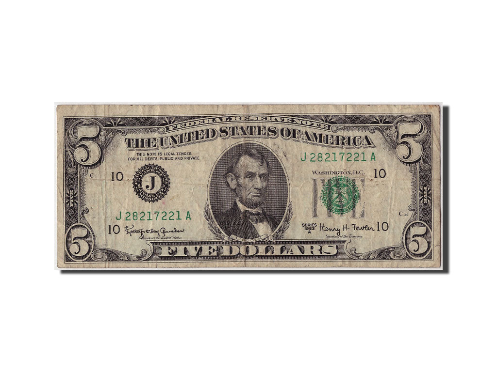 United States, Five Dollars, 1963A, KL:1873, Undated, VF(20-25)