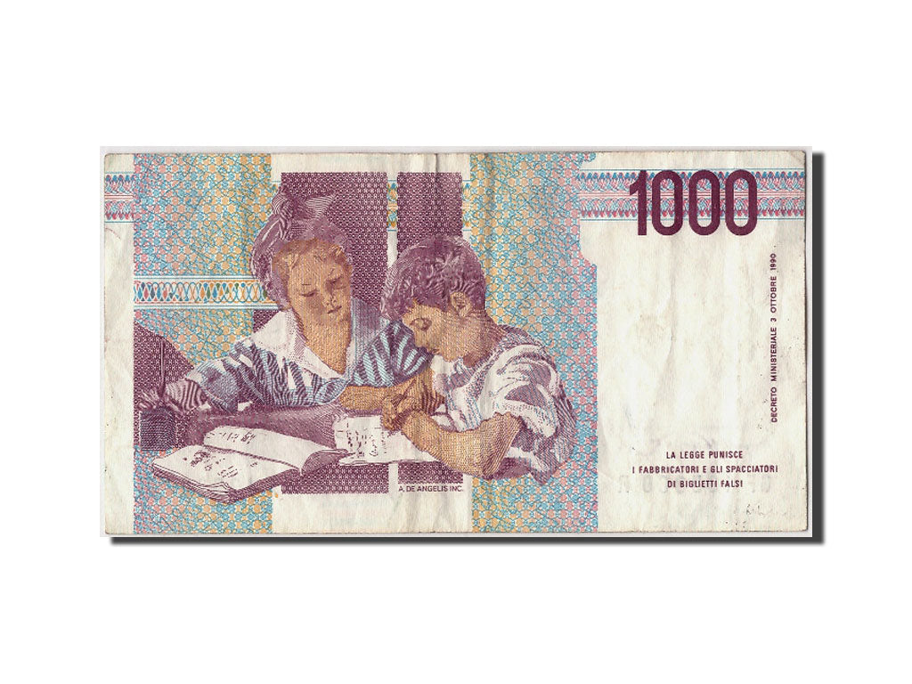 Italy, 1000 Lire, KM:114c, Undated, VF(30-35)