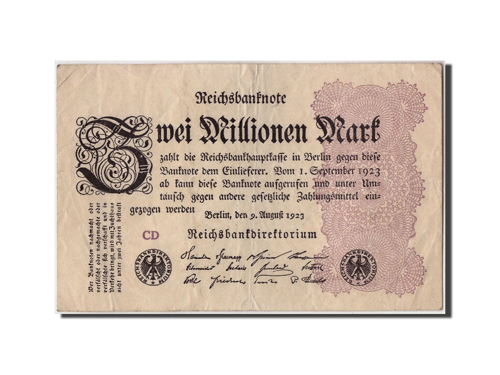 Banknote, Germany, 2 Millionen Mark, 1923, 1923-08-09, KM:104b, EF(40-45)