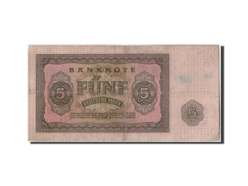 Banconote, Germania - Repubblica Democratica, 5 Deutsche Mark, 1955, KM:17