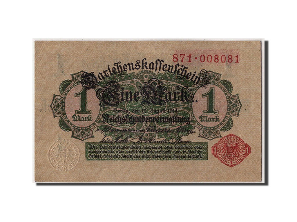 Germania, 1 Mark, 1914, KM:51, 1914-08-12, SPL-