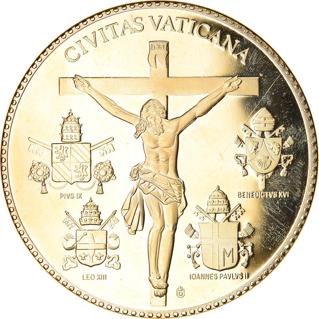 Vaticano, medaglia, Le Pape Benoit XVI, 2011, FDC, Rame dorato