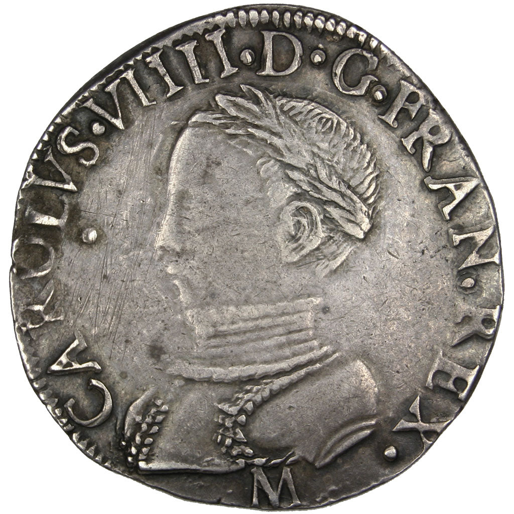 FRANCE, Teston, 1562, Toulouse, EF(40-45), Silver, Sombart #4602, 9.38