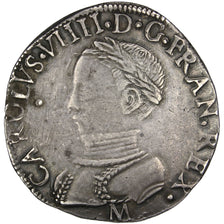 FRANCE, Teston, 1562, Toulouse, EF(40-45), Silver, Sombart #4602, 9.38