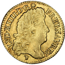 Munten, Frankrijk, Louis XIV, Louis d'or à l'écu, Louis d'Or, 1690, Lyon, ZF+