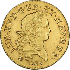 Coin, France, Louis XV, Louis d'or Mirliton, palmes courtes, 1723 Lyons