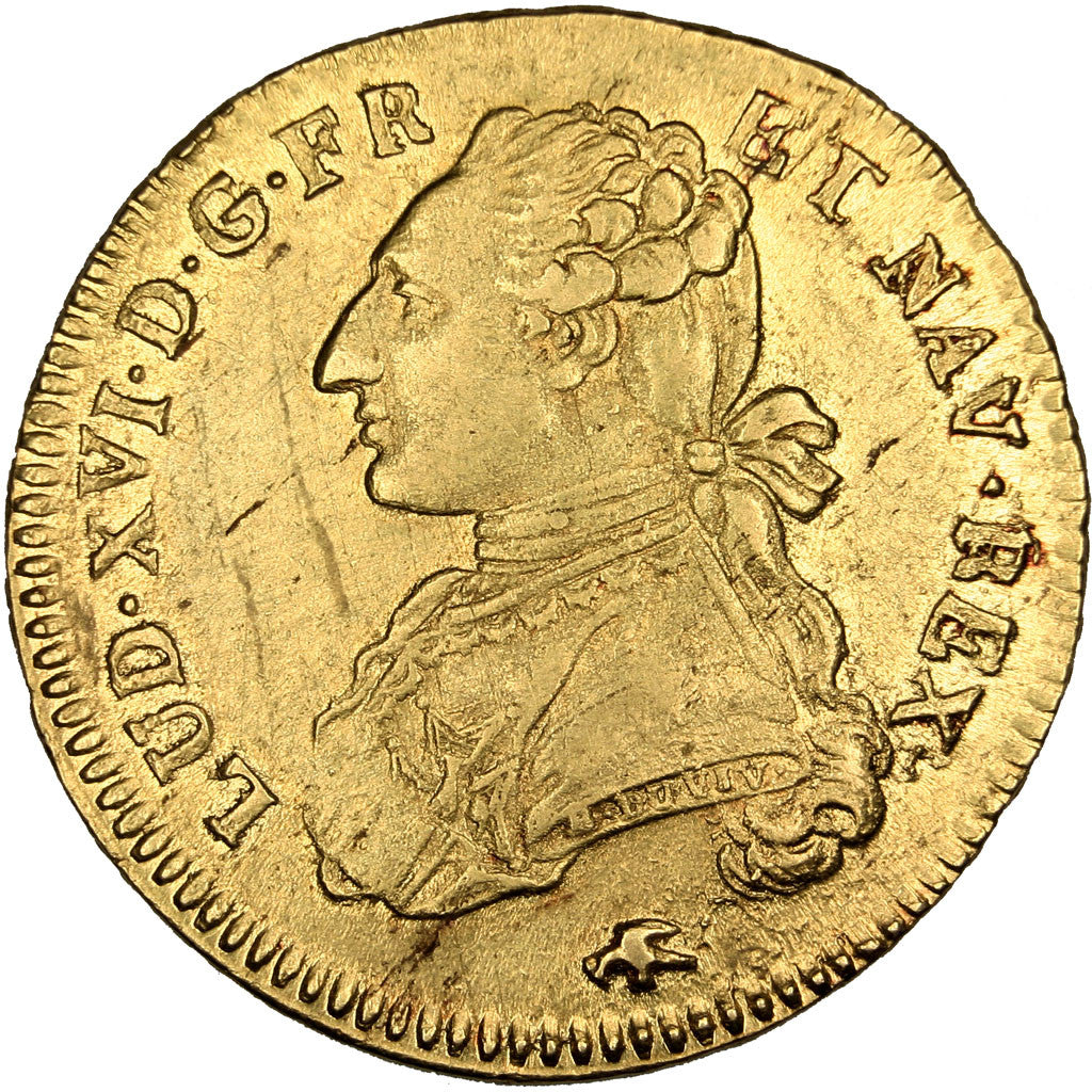 Monnaie, France, Louis XVI, Double louis d'or au buste habillé, 1776 Lyon