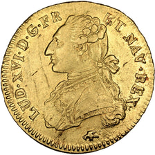 Coin, France, Louis XVI, Double louis d'or au buste habillé, 1776 Lyons