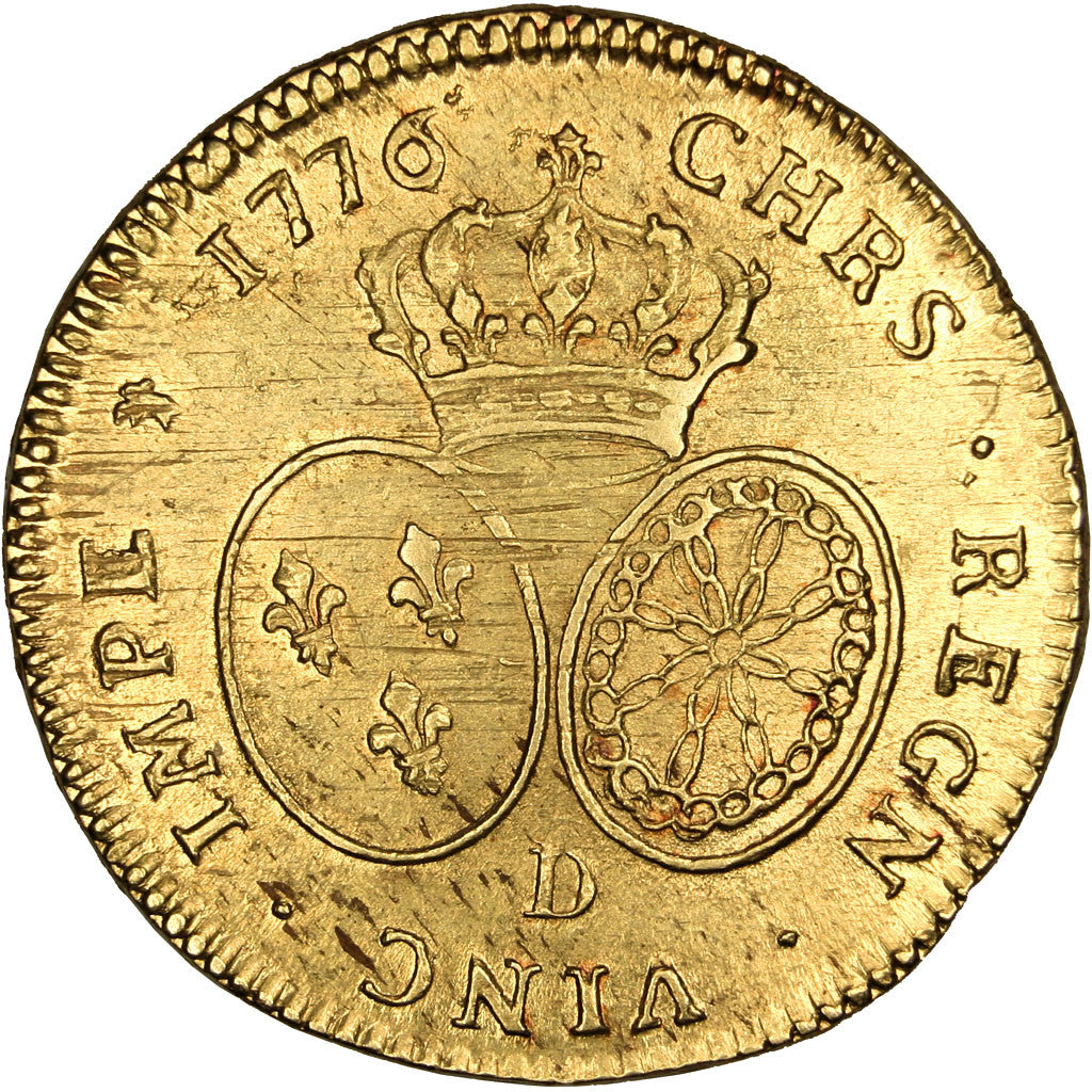 Monnaie, France, Louis XVI, Double louis d'or au buste habillé, 1776 Lyon