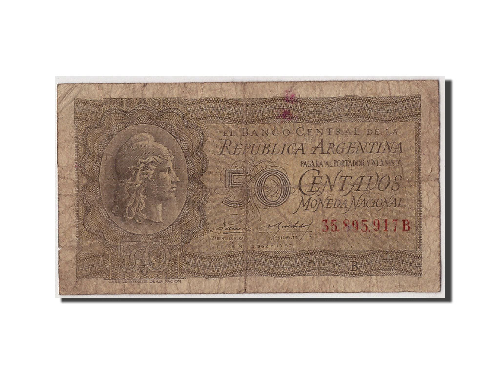 Banknot, Argentina, 50 Centavos, Undated (1951-56), Undated, KM:261, F(12-15)
