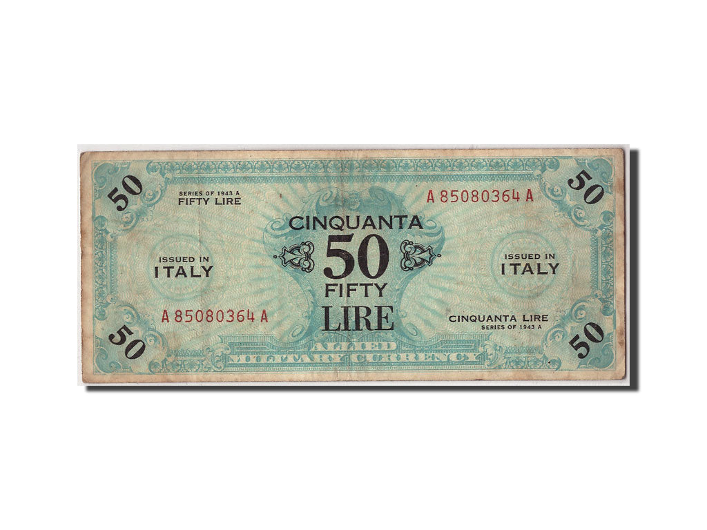 Italy, 50 Lire, 1943A, KM:M20a, Undated, VF(20-25)