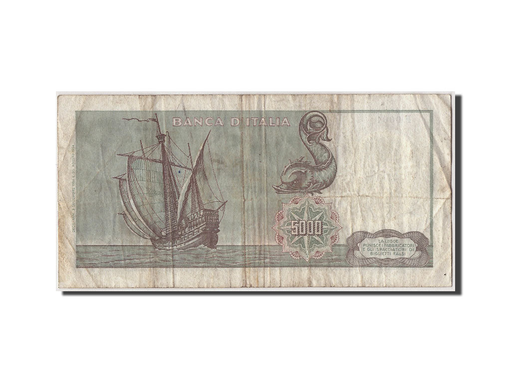 Italy, 5000 Lire, 1964, KM:98a, 1964-09-03, VF(20-25)