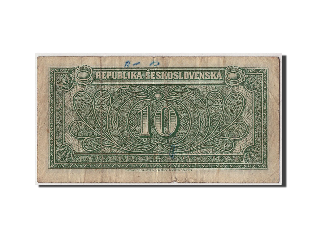 Banknote, Czechoslovakia, 10 Korun, undated (1945), Undated, KM:60a, VF(20-25)