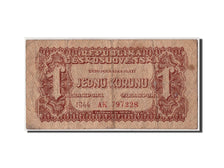 Banknote, Czechoslovakia, 1 Koruna, 1944, Undated, KM:45a, VG(8-10)