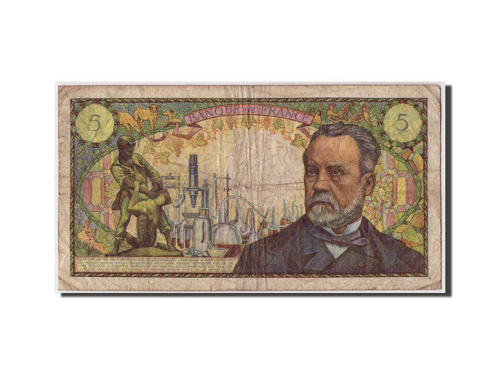 France, 5 Francs 1966-1970 ''Pasteur'', 1969, KM:146b, 1969-09-04, VG(8-10)