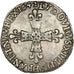 FRANCE, 1/4 Écu à la croix, 1/4 ECU, 1642, Bordeaux, KM #47.10, AU(50-53), Silve