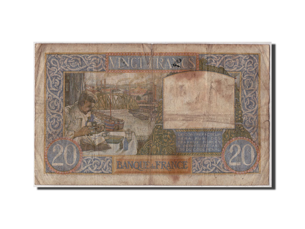 France, 20 Francs, 20 F 1939-1942 ''Science et Travail'', 1941, KM:92b